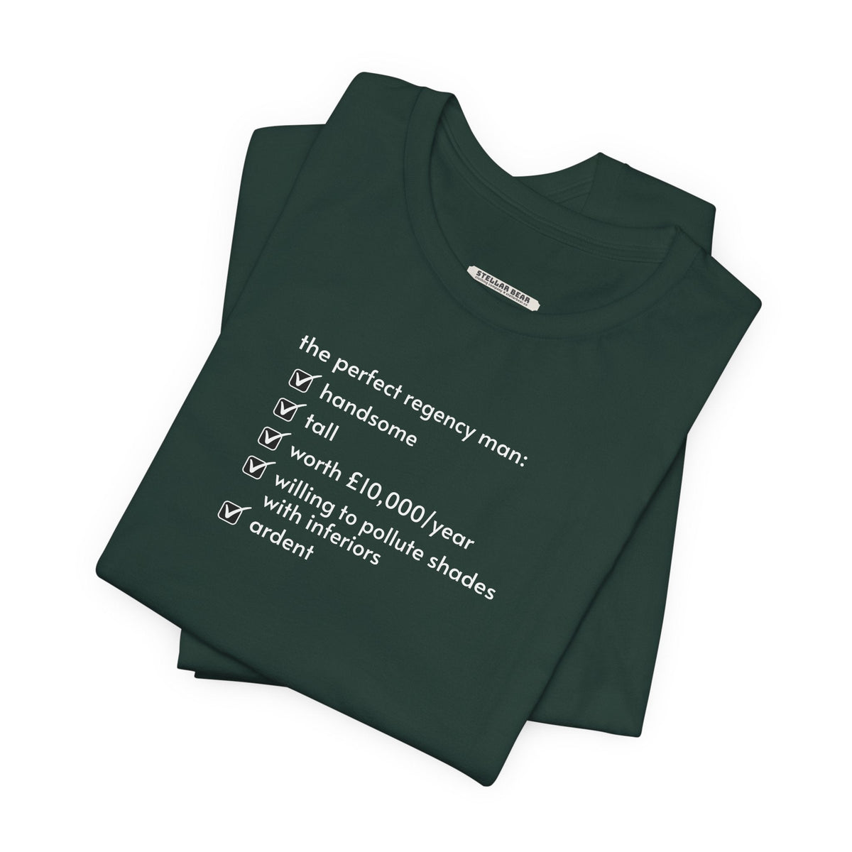 The Perfect Regency Man Checklist T-Shirt (Jane Austen) product image 4