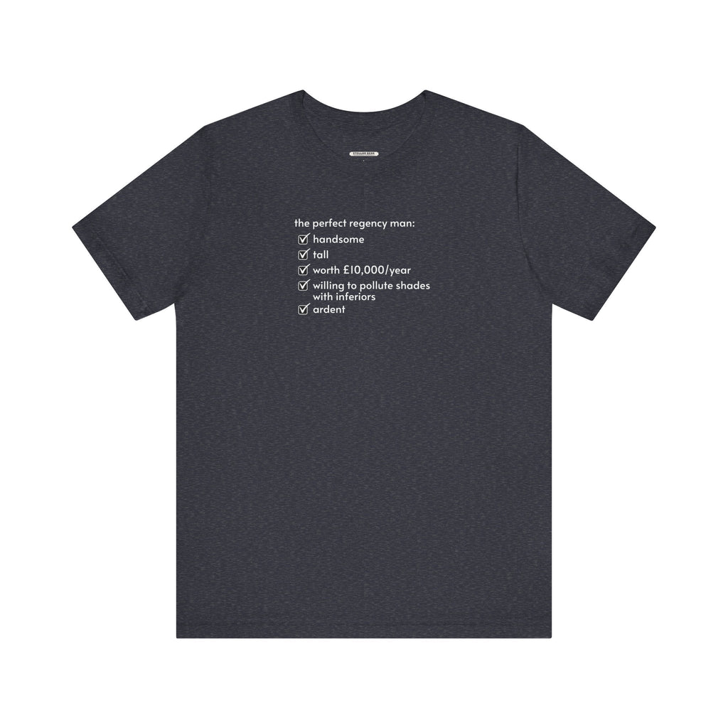 The Perfect Regency Man Checklist T-Shirt (Jane Austen) product image 13