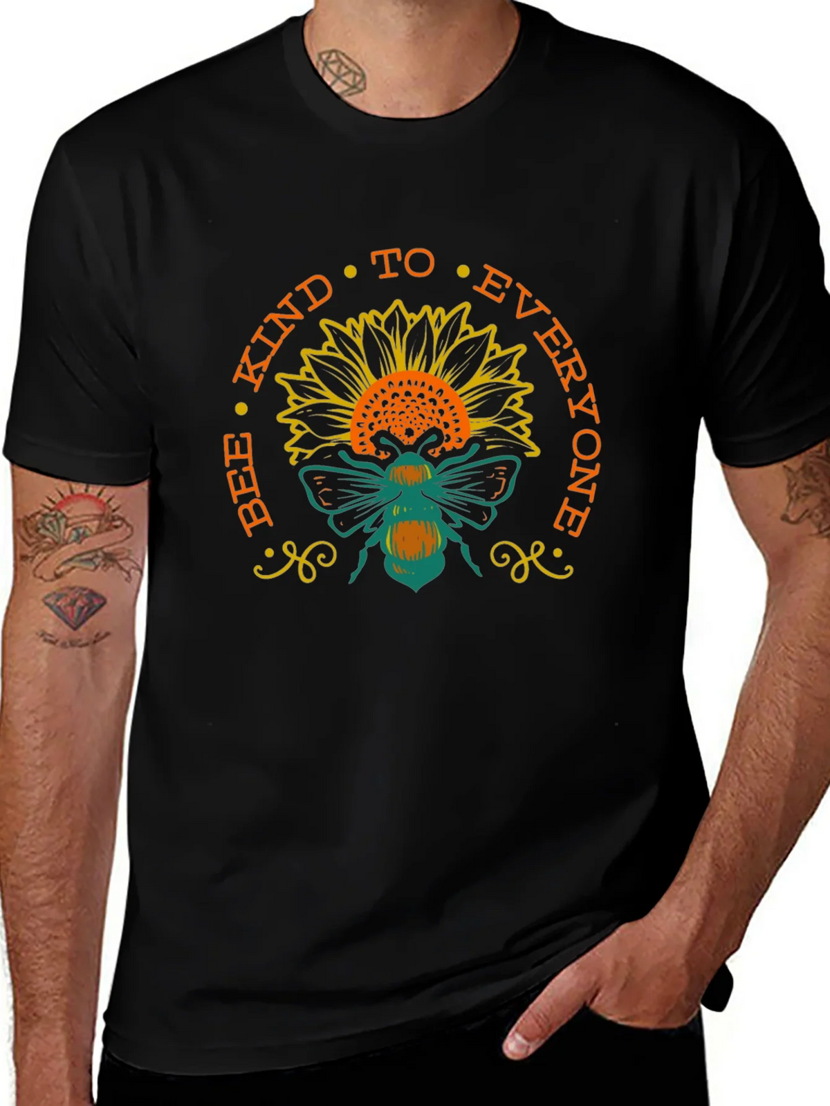 Bee Kind Sunflower T-Shirt - Positive Message Tee product image 1