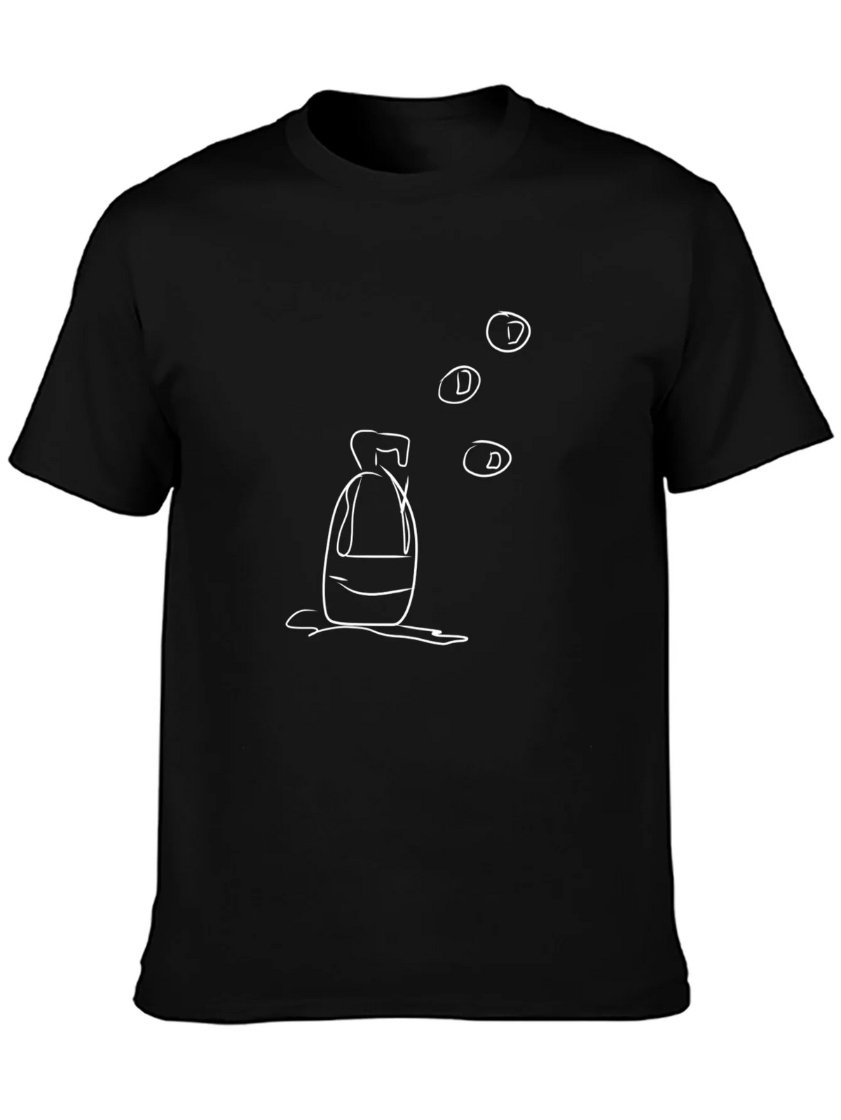 Abstract Bottle Design Black T-Shirt product image 3