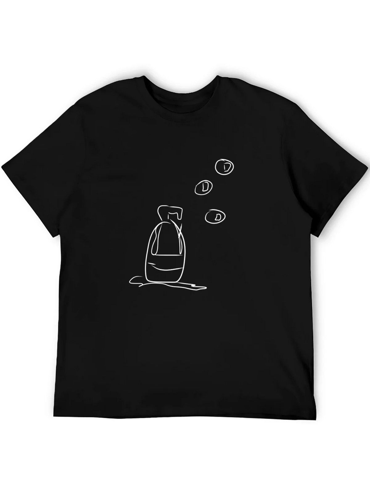 Abstract Bottle Design Black T-Shirt product image 5