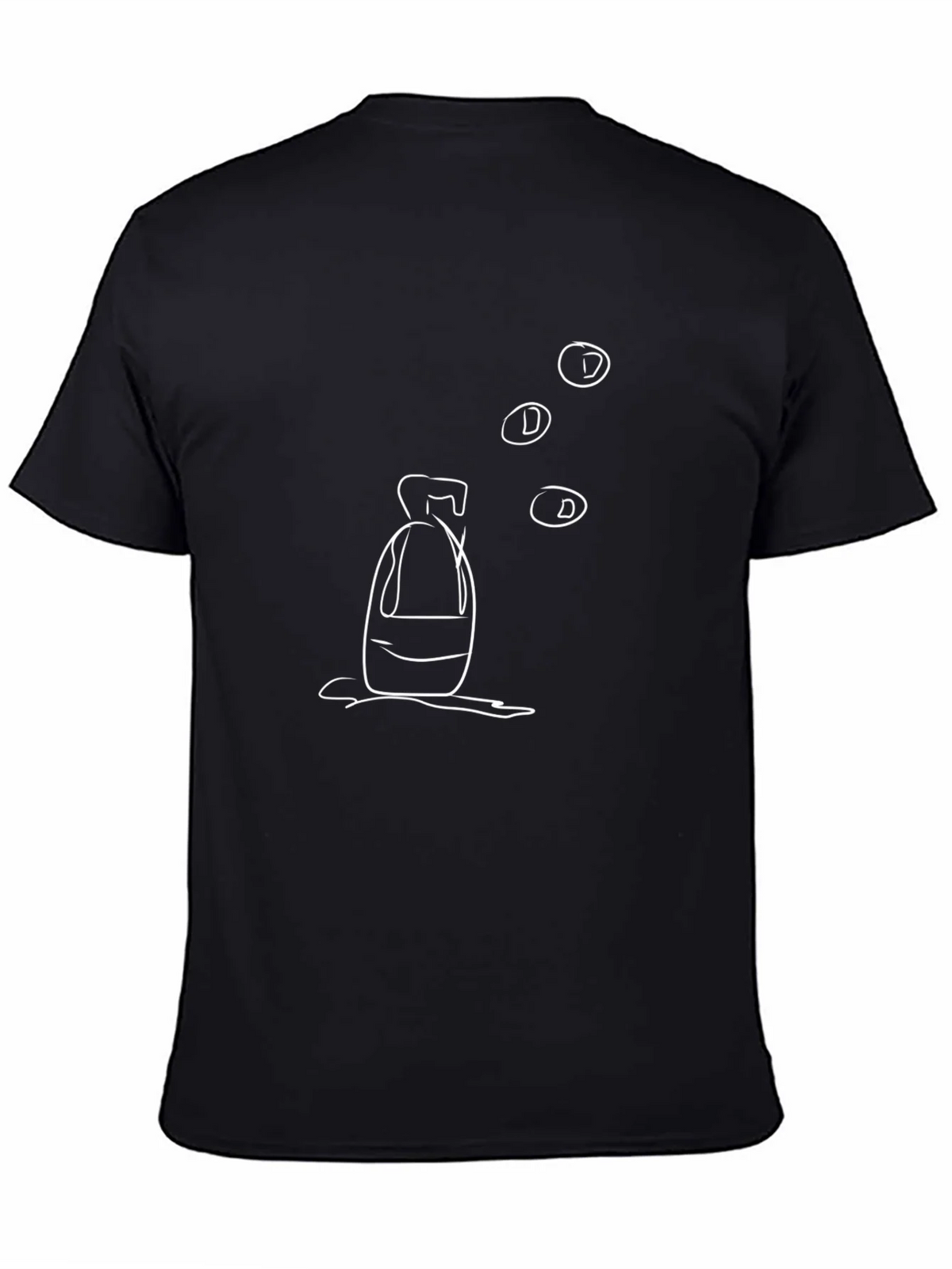 Abstract Bottle Design Black T-Shirt product image 4