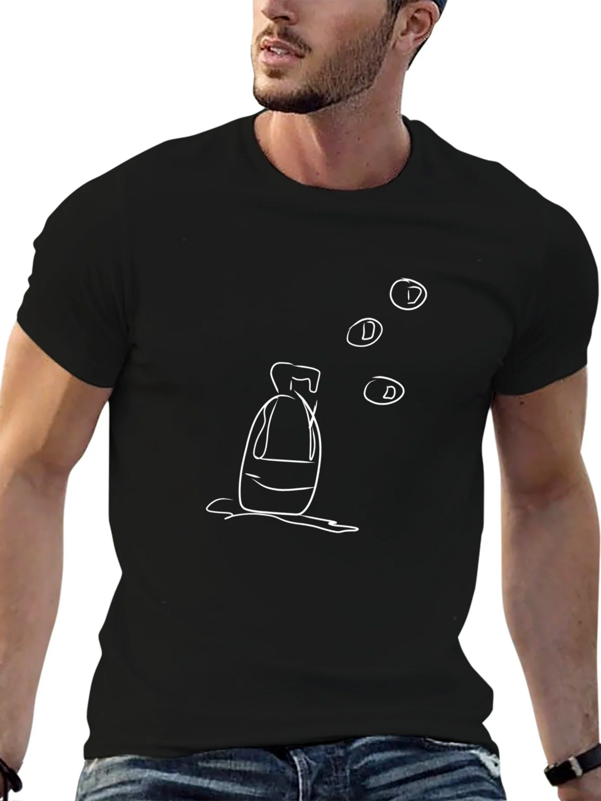 Abstract Bottle Design Black T-Shirt product image 6