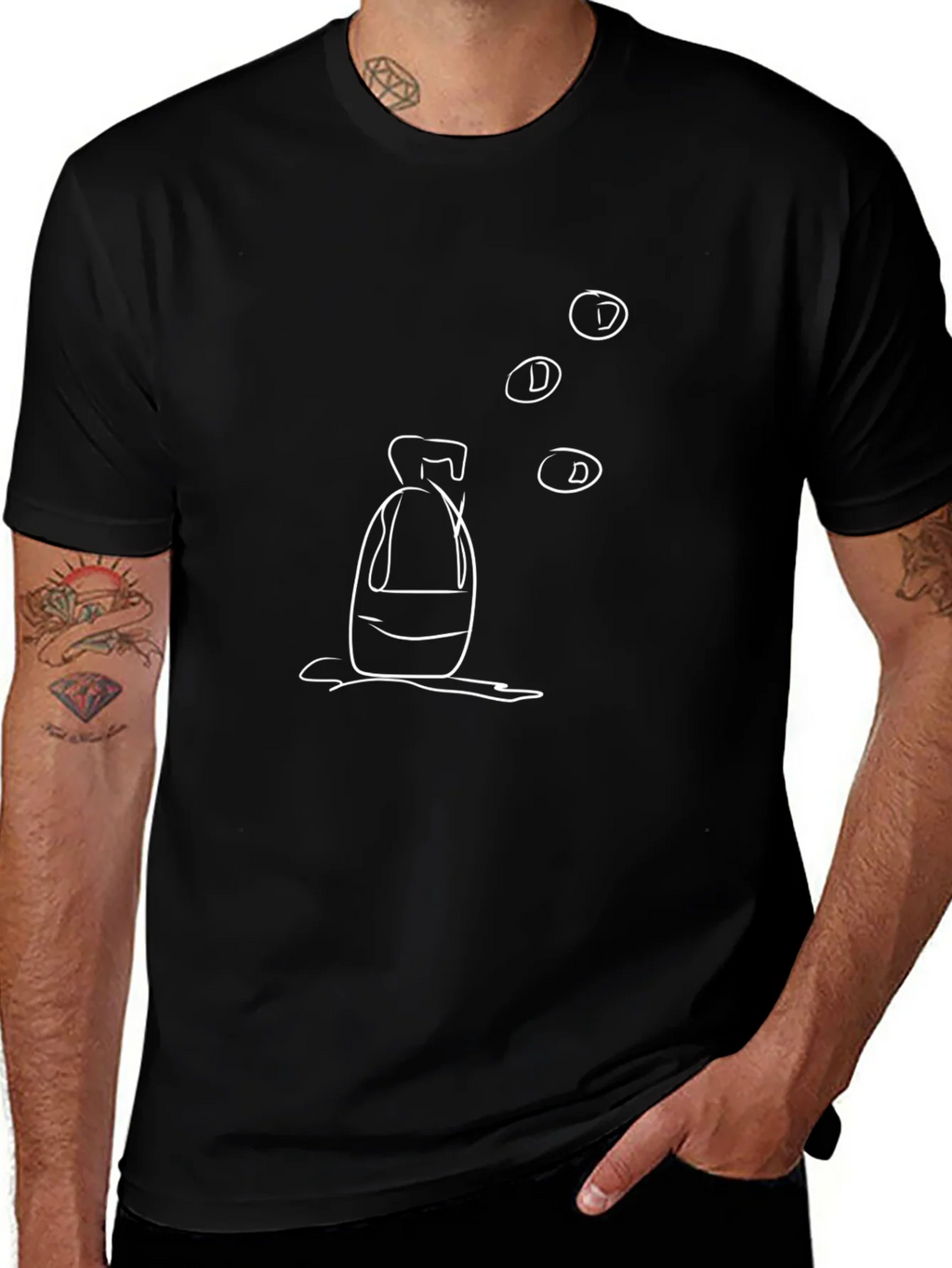 Abstract Bottle Design Black T-Shirt product image 1