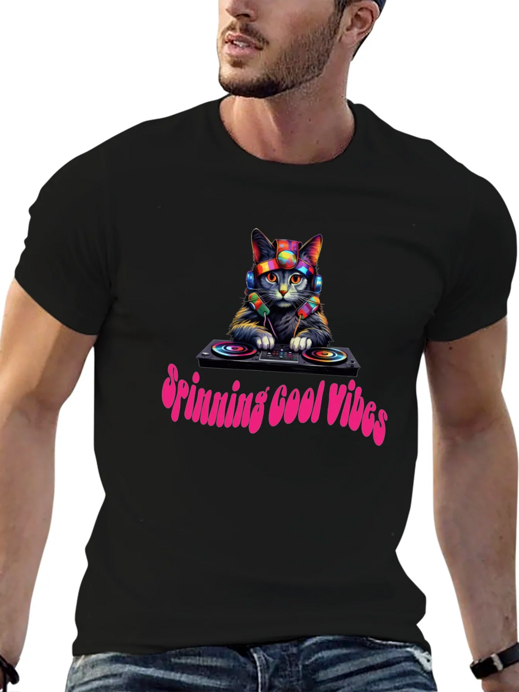 Cool Cat DJ Graphic Tee product image 4