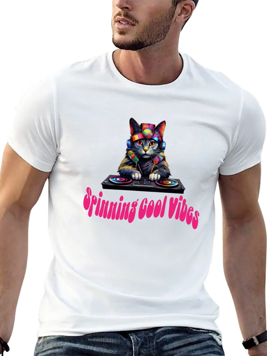 Cool Cat DJ Graphic Tee product image 9