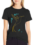 Hummingbird Graphic Tee - Stylish Black T-Shirt product image 1