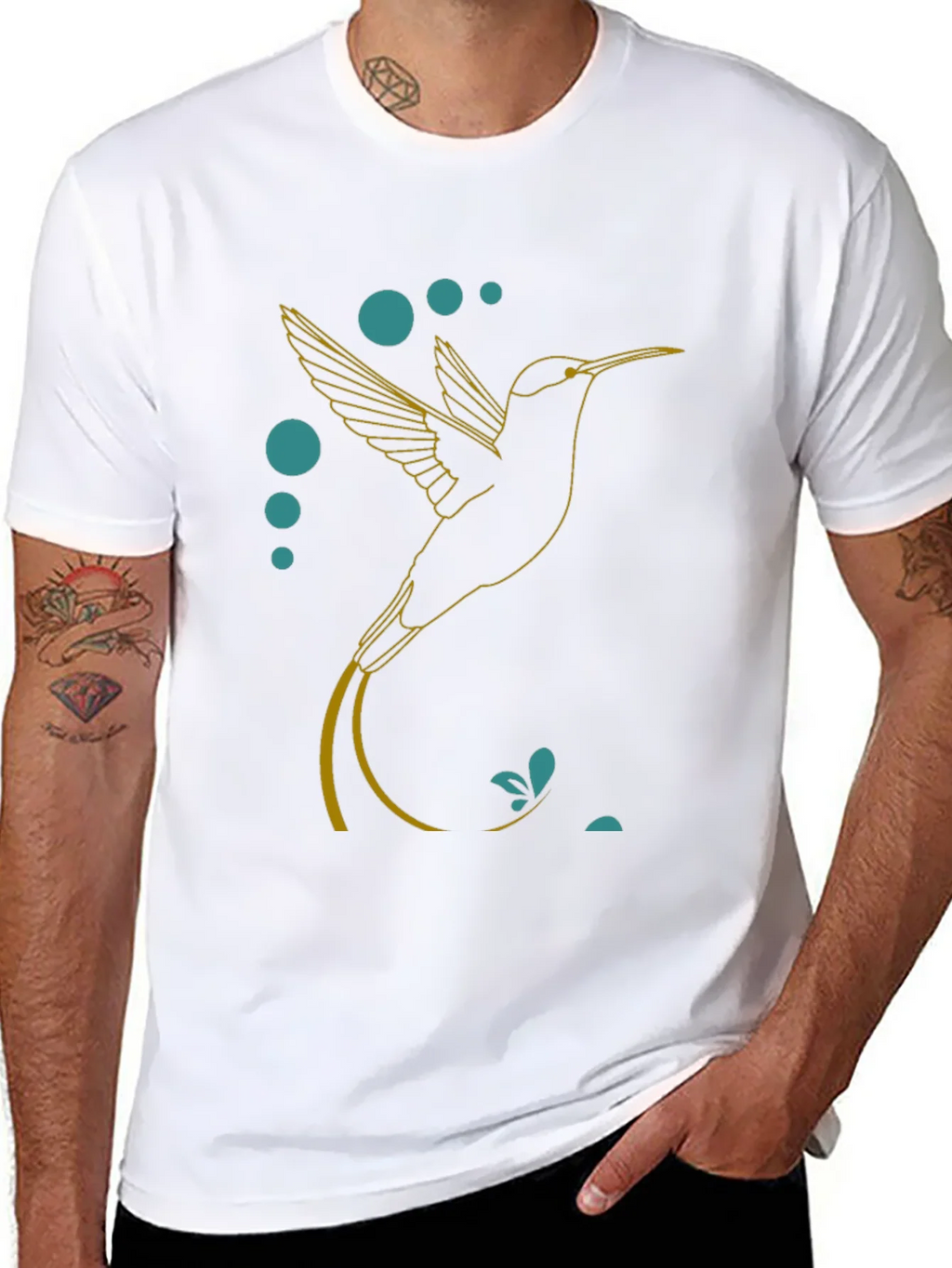 Hummingbird Graphic Tee - Stylish Black T-Shirt product image 4