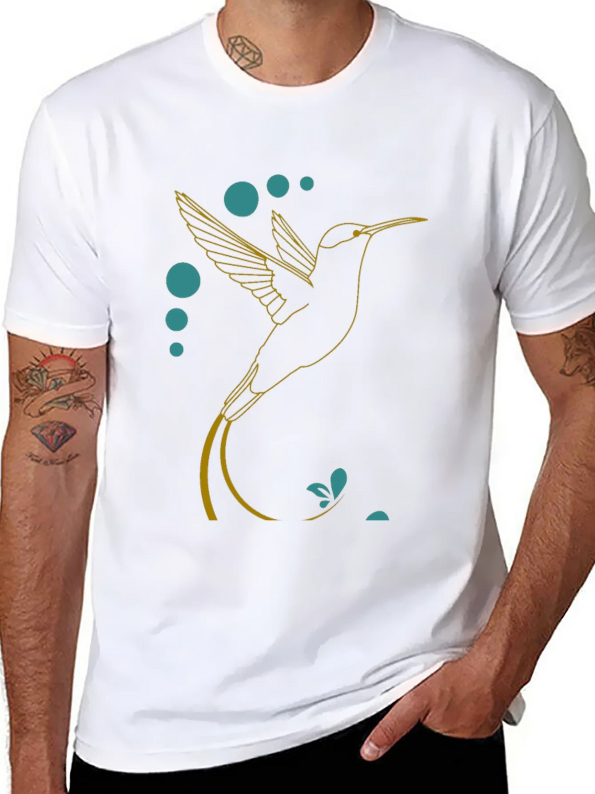 Hummingbird Graphic Tee - Stylish Black T-Shirt product image 4