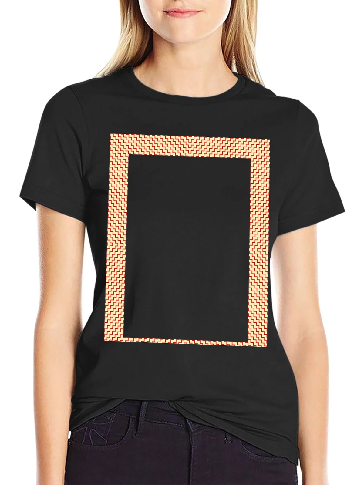 Black Graphic Tee with Rectangle Design product image 2