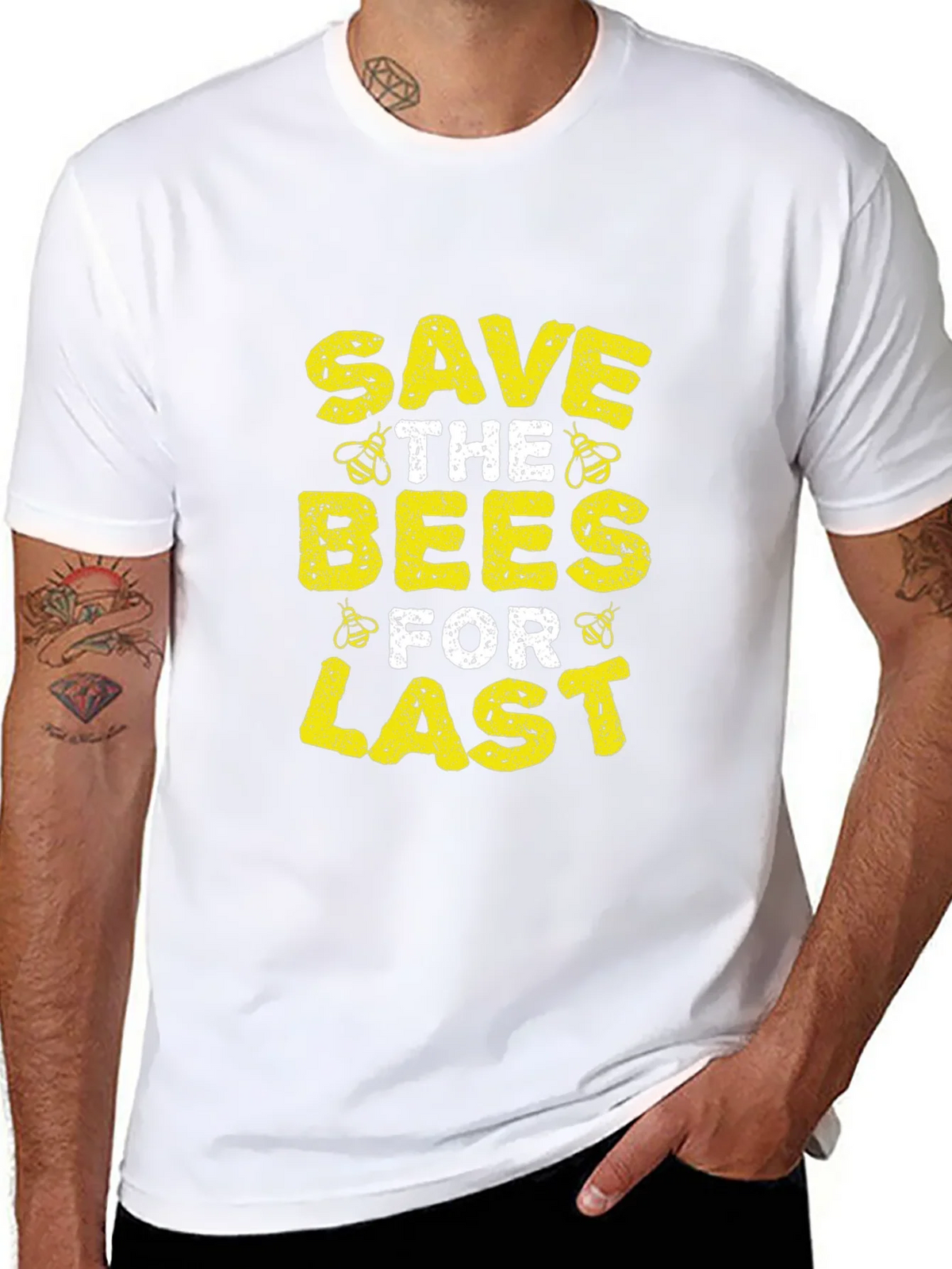 Save the Bees Graphic T-Shirt - Black Cotton Tee product image 2
