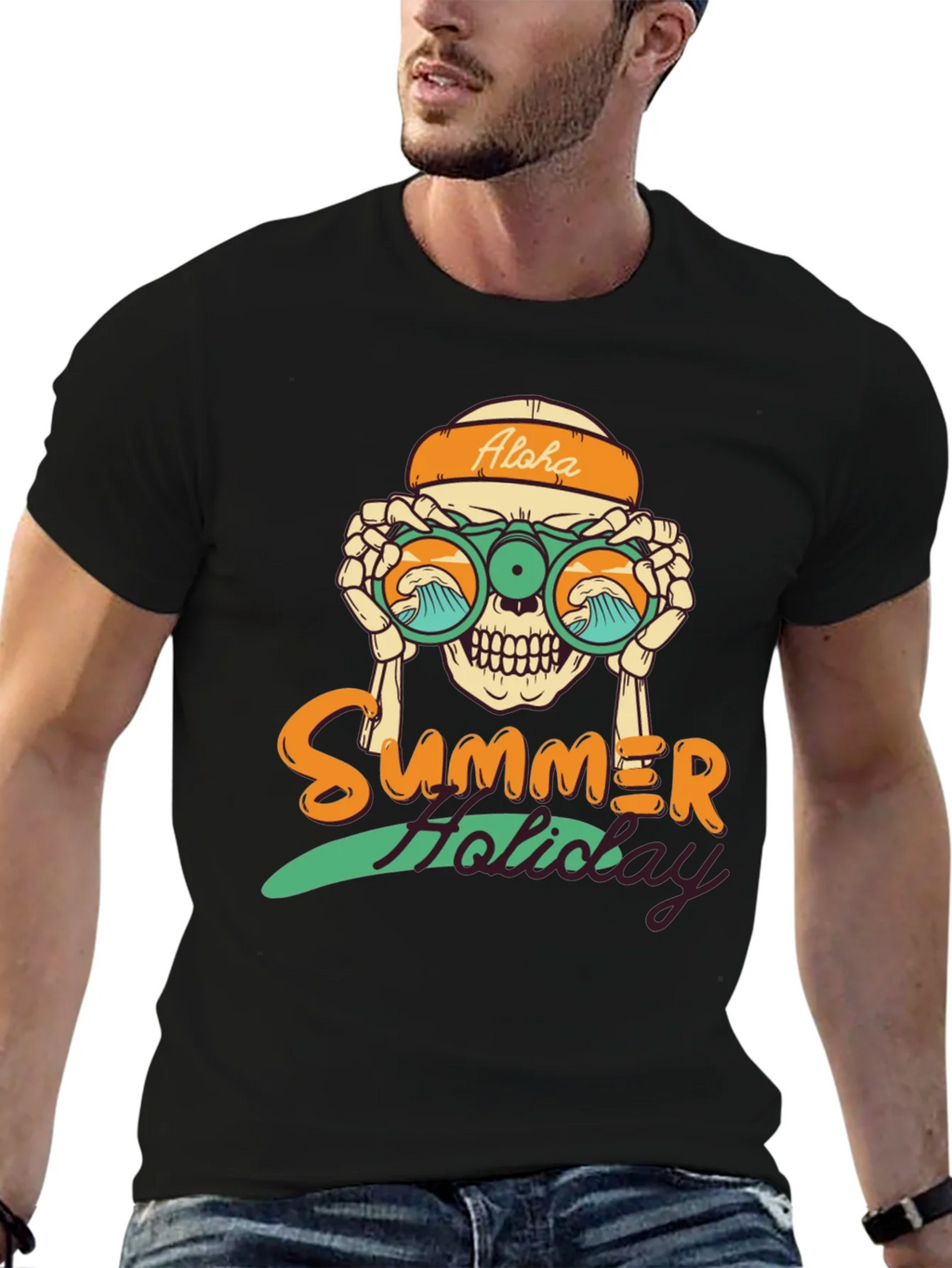 Summer Holiday Skull Graphic T-Shirt product image 4