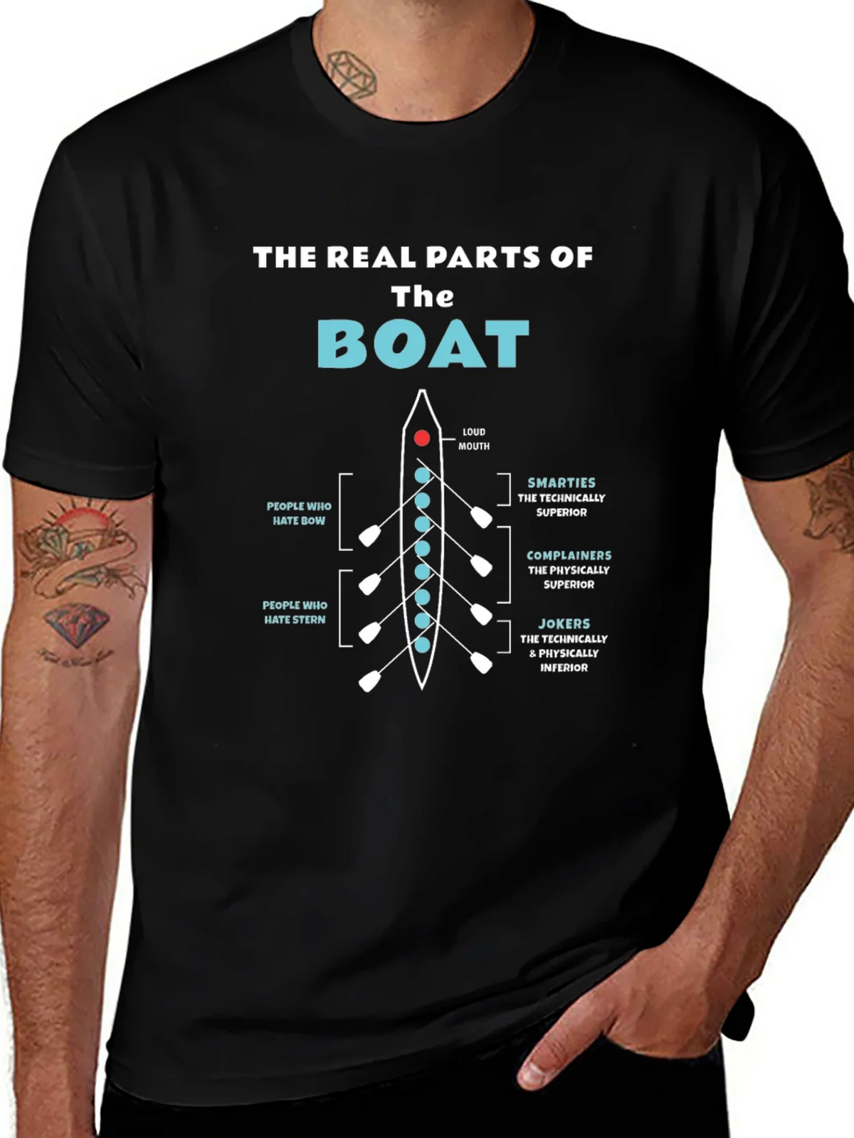 The Real Parts of Boat Funny Rowing T-Shirt product image 1