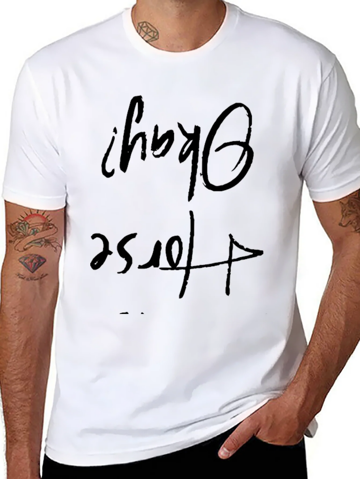Humorous Okay? For Sure Black Graphic Tee product image 7
