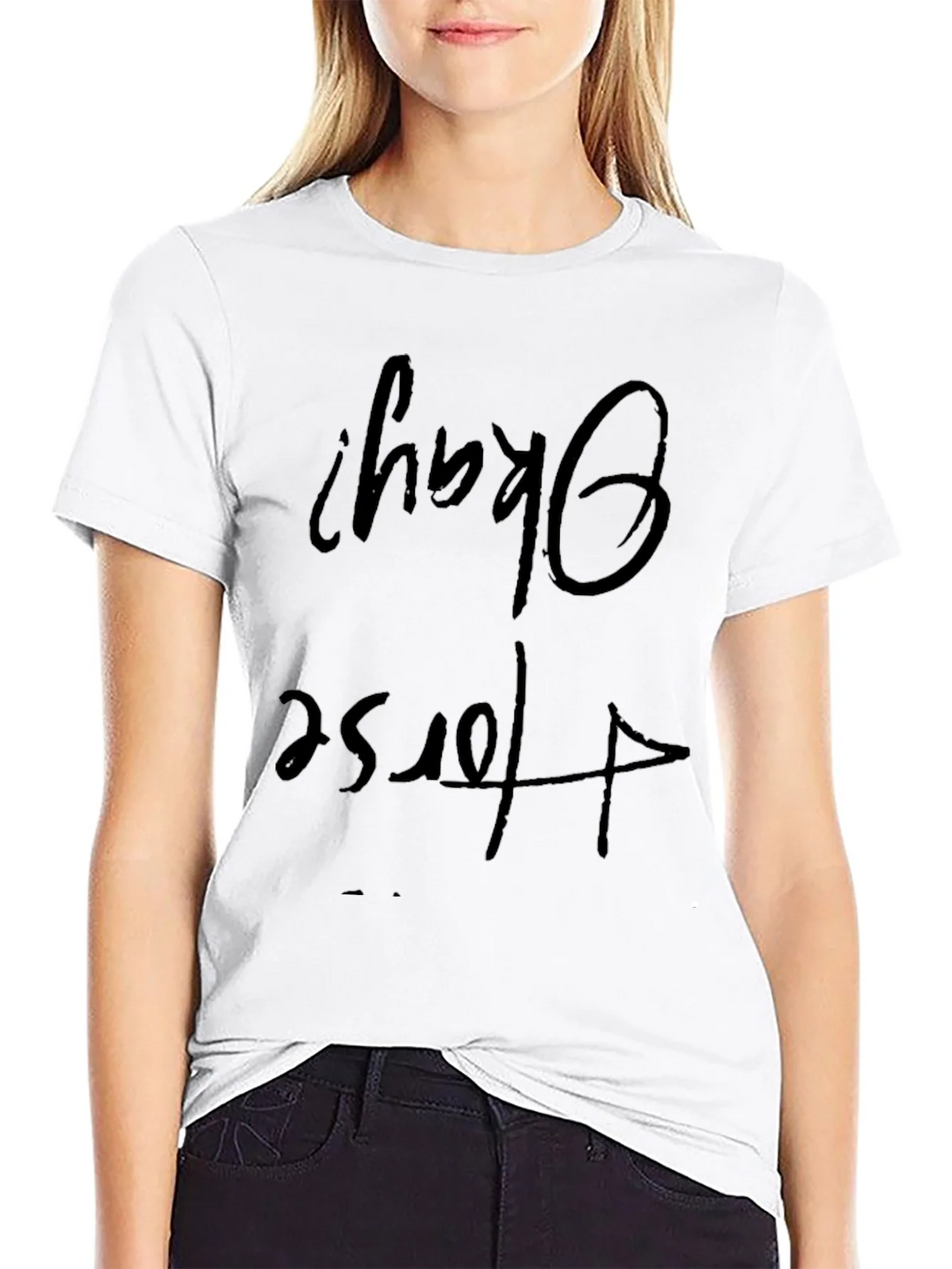 Humorous Okay? For Sure Black Graphic Tee product image 8