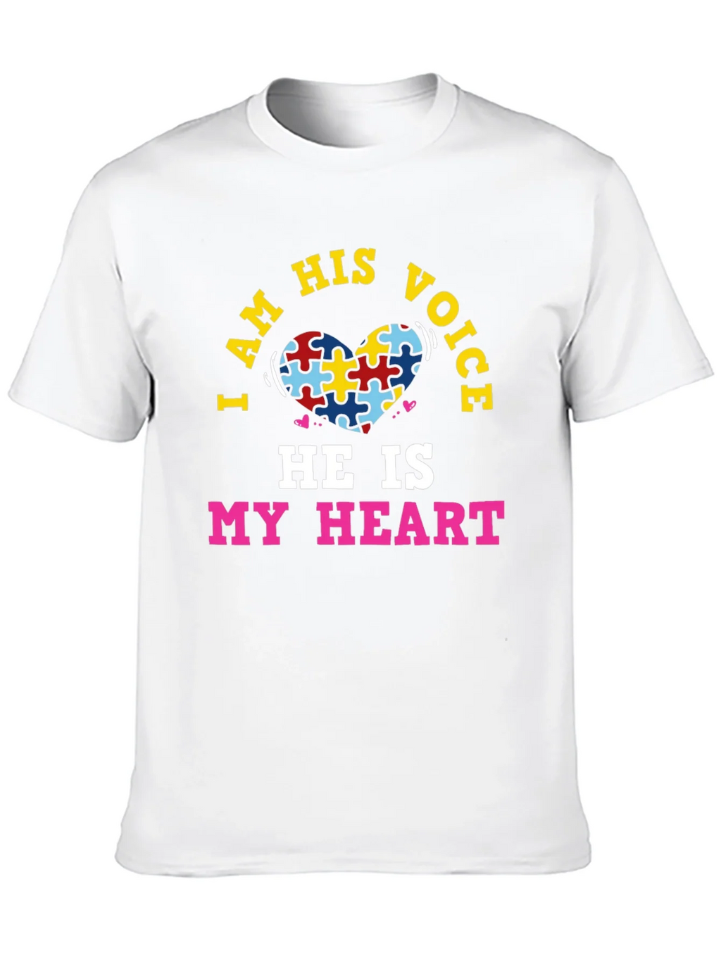 Autism Awareness Puzzle Heart T-Shirt - I Am His Voice product image 2