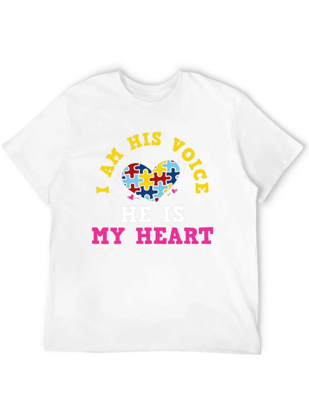 Autism Awareness Puzzle Heart T-Shirt - I Am His Voice product image 3