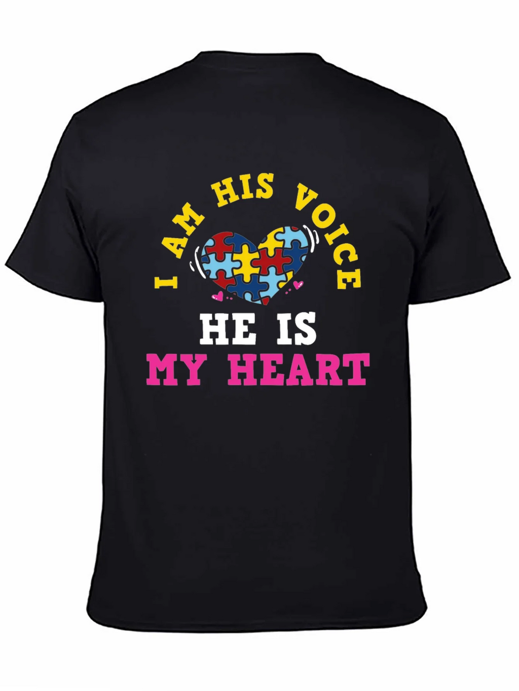 Autism Awareness Puzzle Heart T-Shirt - I Am His Voice product image 1