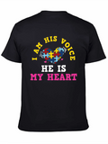 Autism Awareness Puzzle Heart T-Shirt - I Am His Voice product image 1
