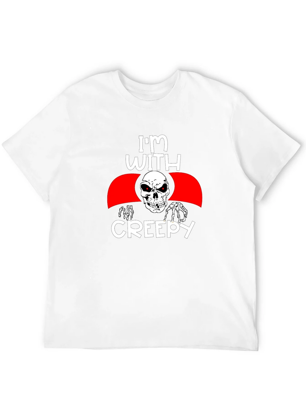 Im With Creepy Skull Graphic Tee - Halloween product image 11