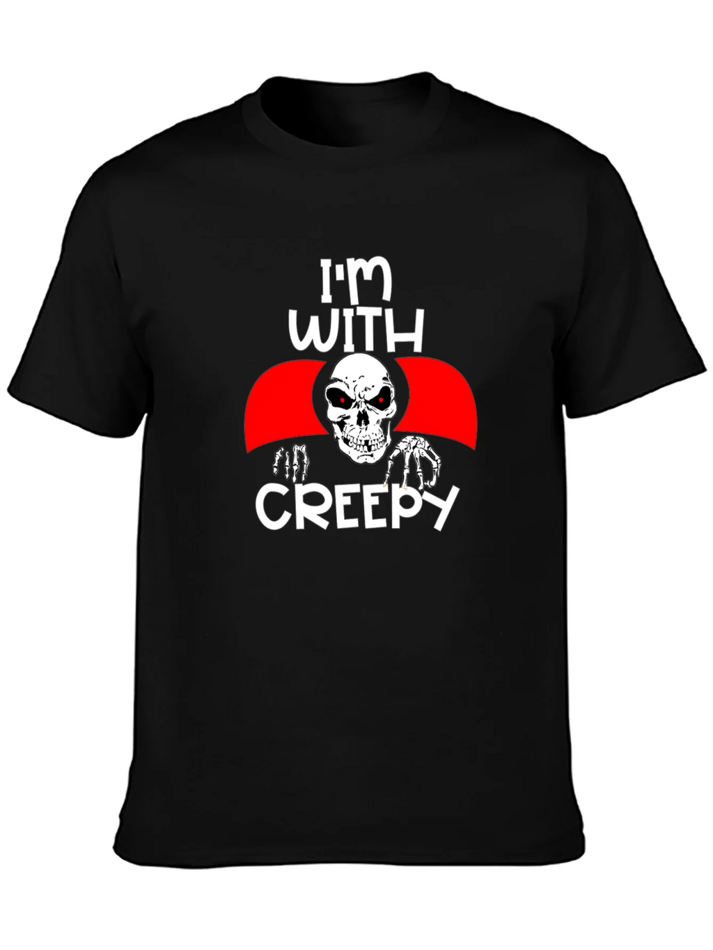 Im With Creepy Skull Graphic Tee - Halloween product image 3