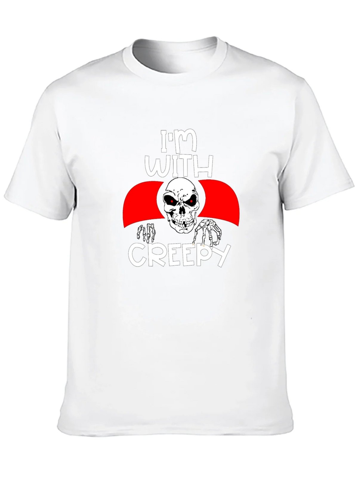 Im With Creepy Skull Graphic Tee - Halloween product image 9