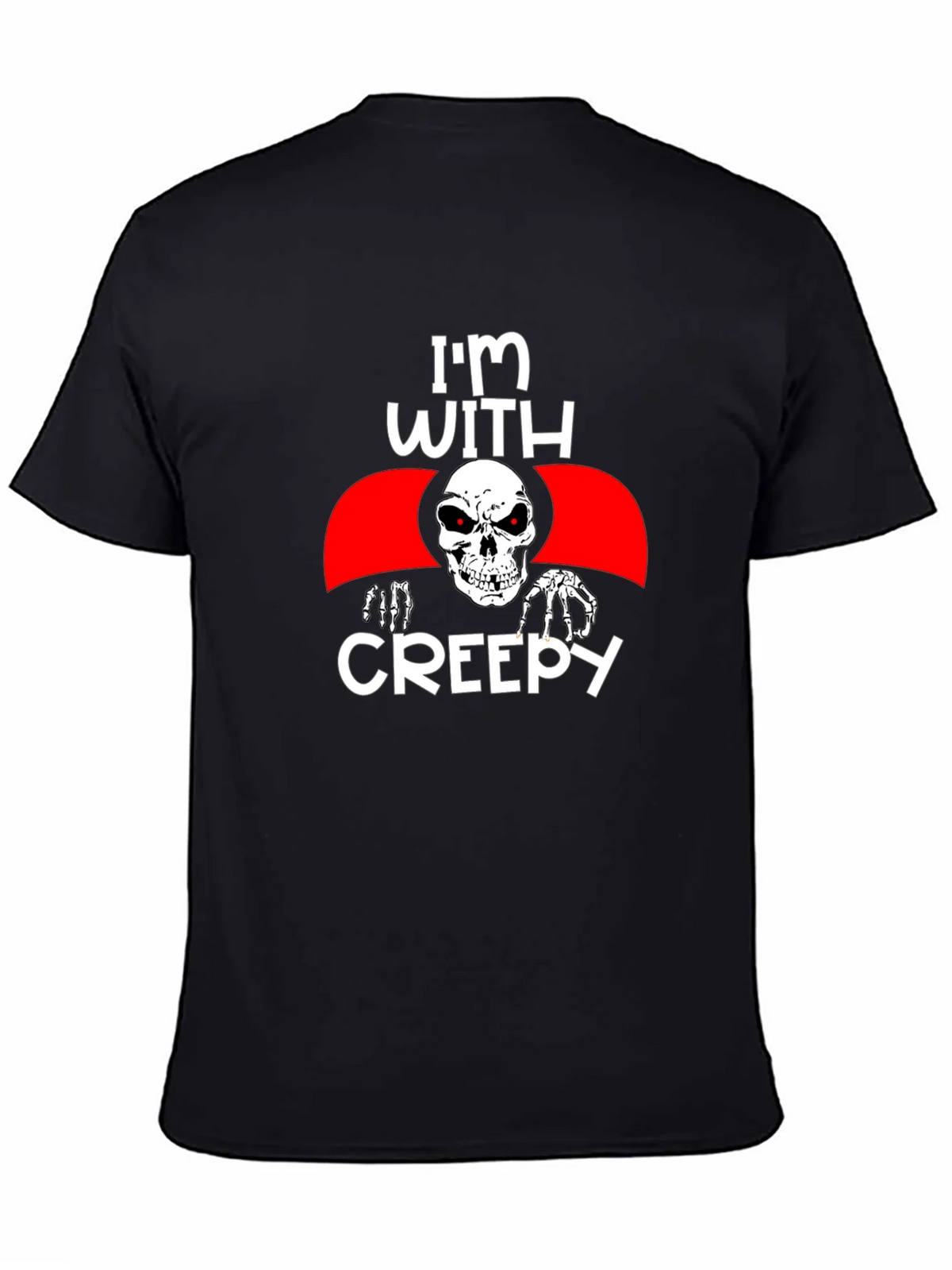 Im With Creepy Skull Graphic Tee - Halloween product image 4