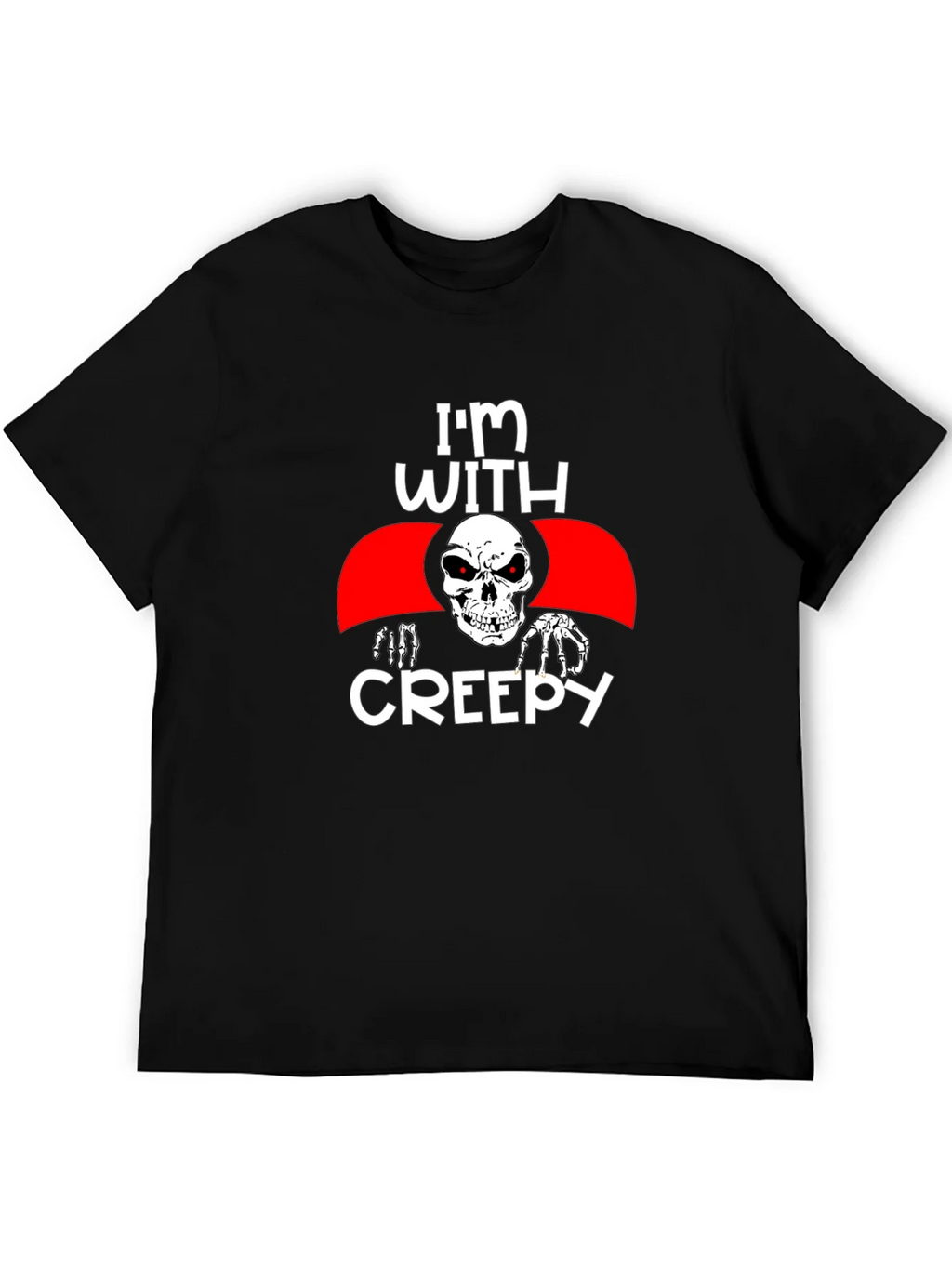 Im With Creepy Skull Graphic Tee - Halloween product image 5