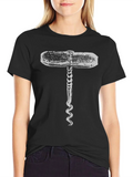 Novelty Corkscrew Graphic Black T-Shirt product image 1