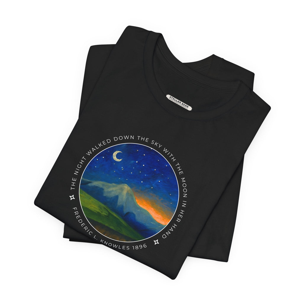 The Night Walked Down Sky Graphic Quote T-Shirt (Fredric L. product image 3