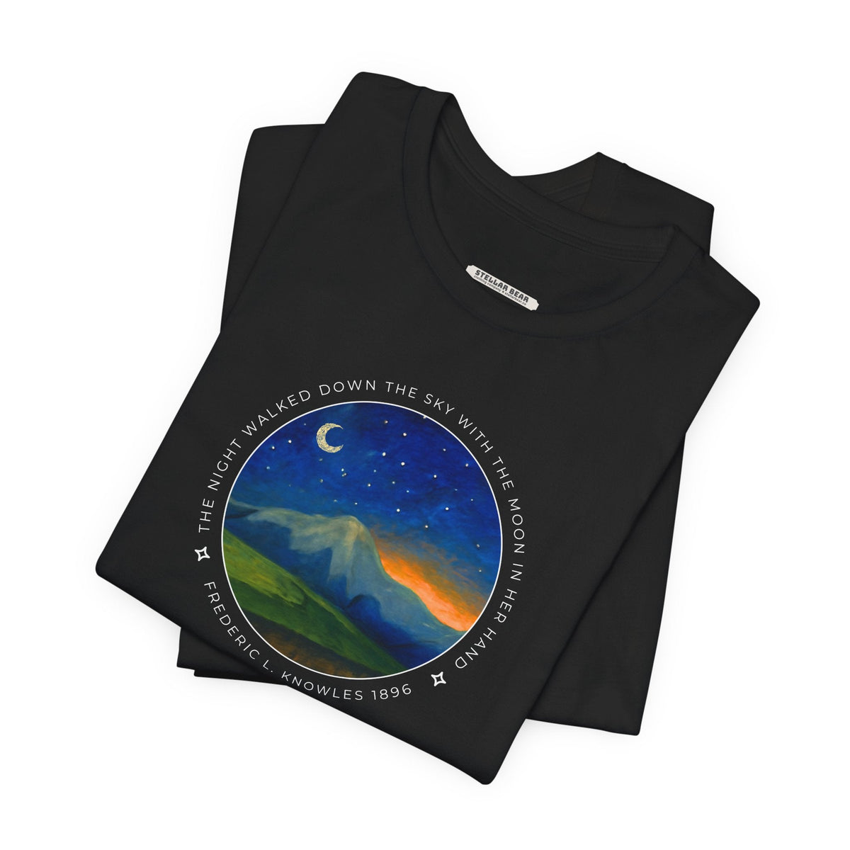 The Night Walked Down Sky Graphic Quote T-Shirt (Fredric L. product image 3