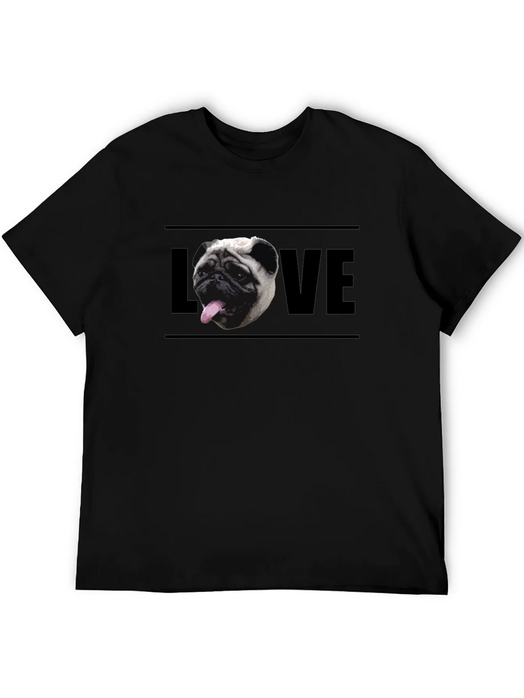 Pug Love Graphic Tee - Mens Black T-Shirt product image 4