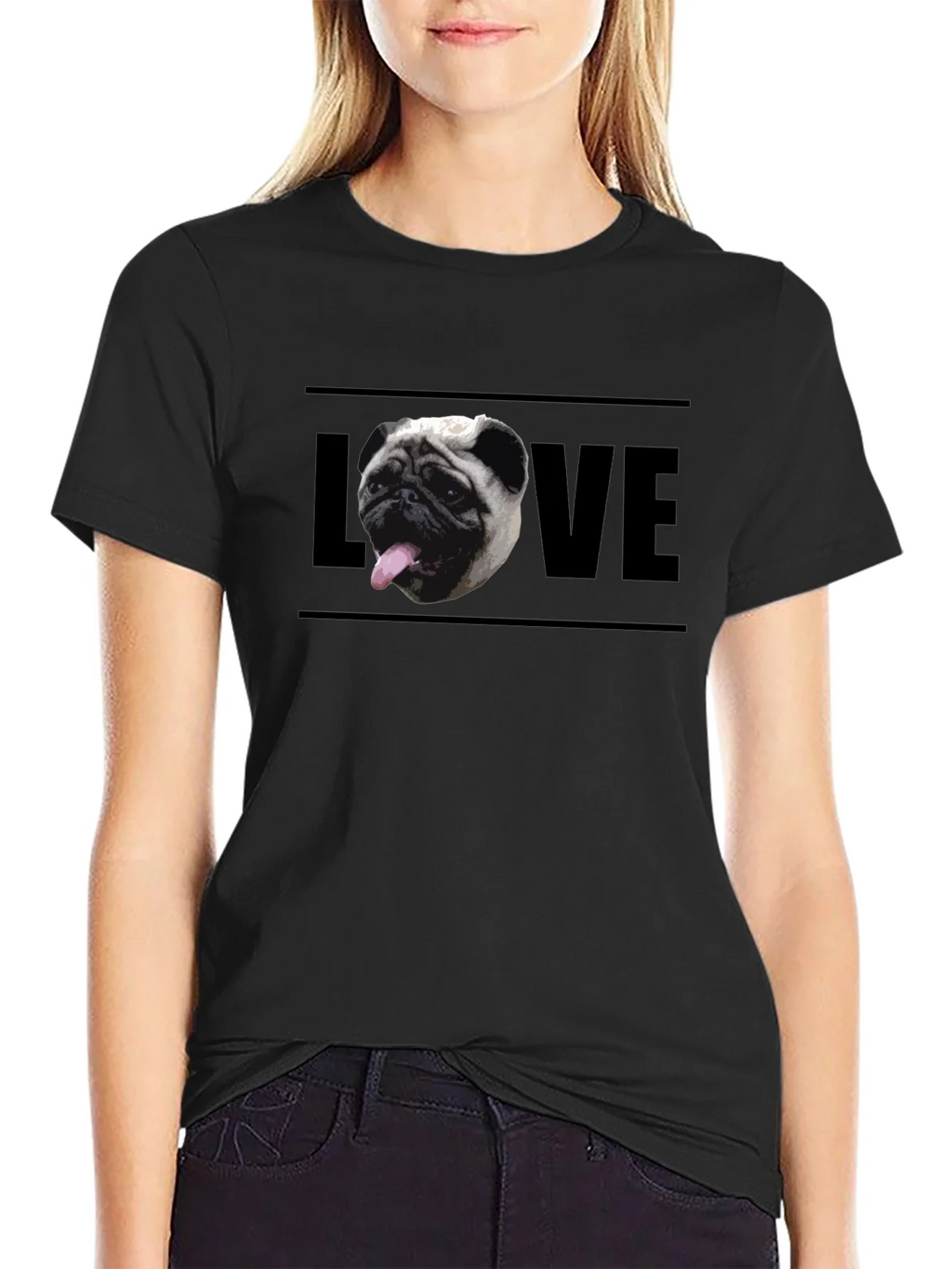 Pug Love Graphic Tee - Mens Black T-Shirt product image 2