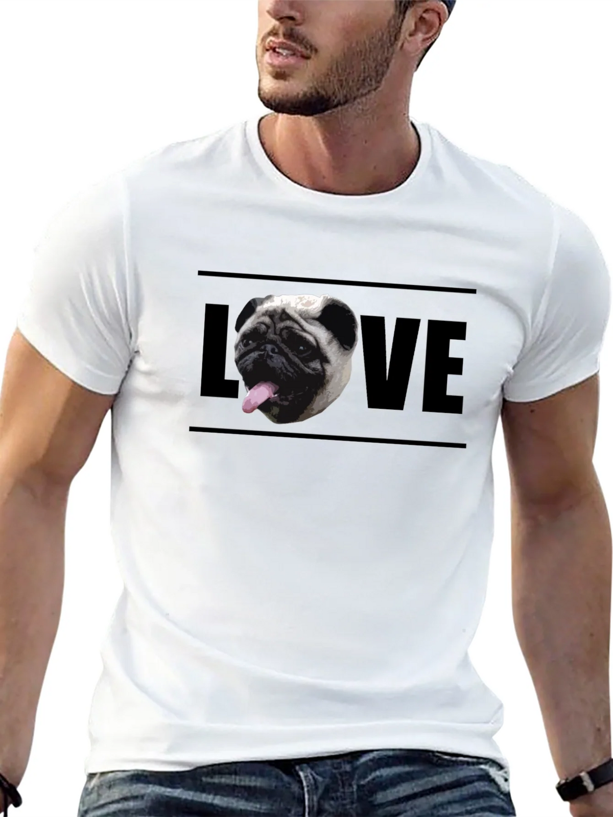 Pug Love Graphic Tee - Mens Black T-Shirt product image 9