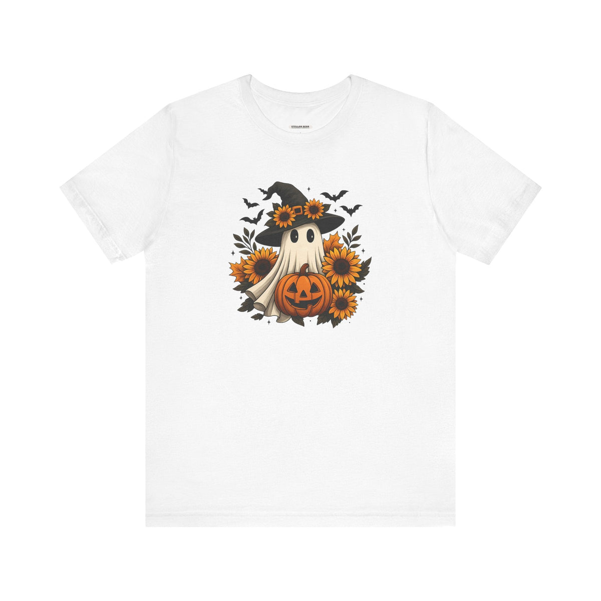 Ghost Witch, Sunflowers &Pumpkin Graphic T-Shirt product image 13