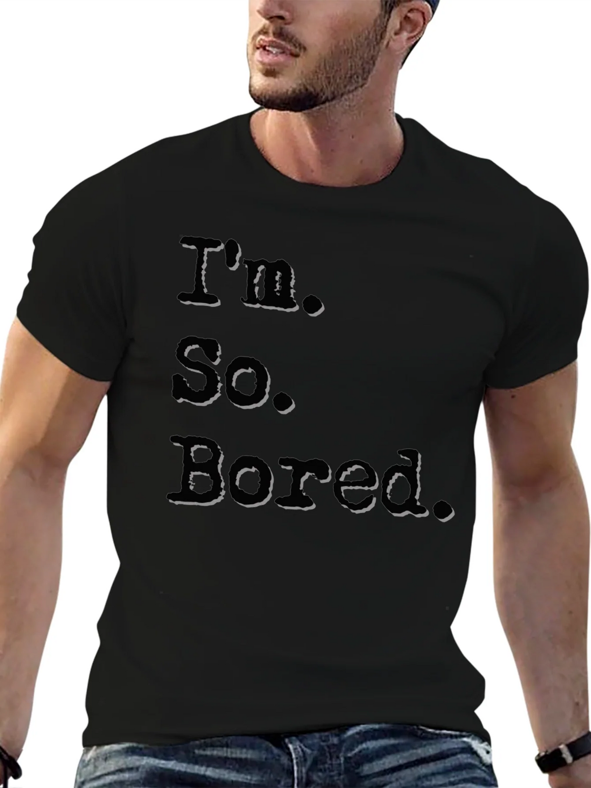 Im So Bored Black Graphic T-Shirt product image 6