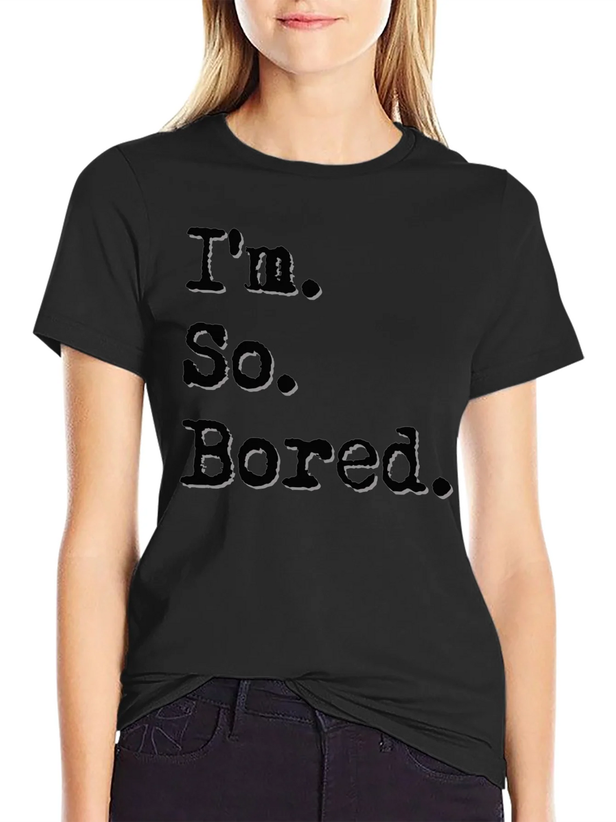 Im So Bored Black Graphic T-Shirt product image 2