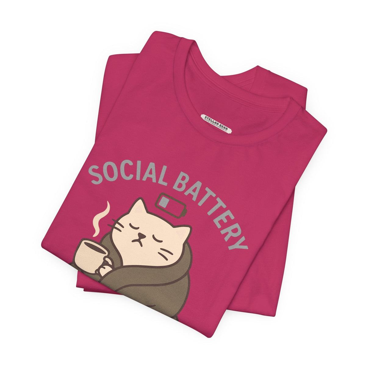 Social Battery 1% Cat Graphic T-Shirt product image 3