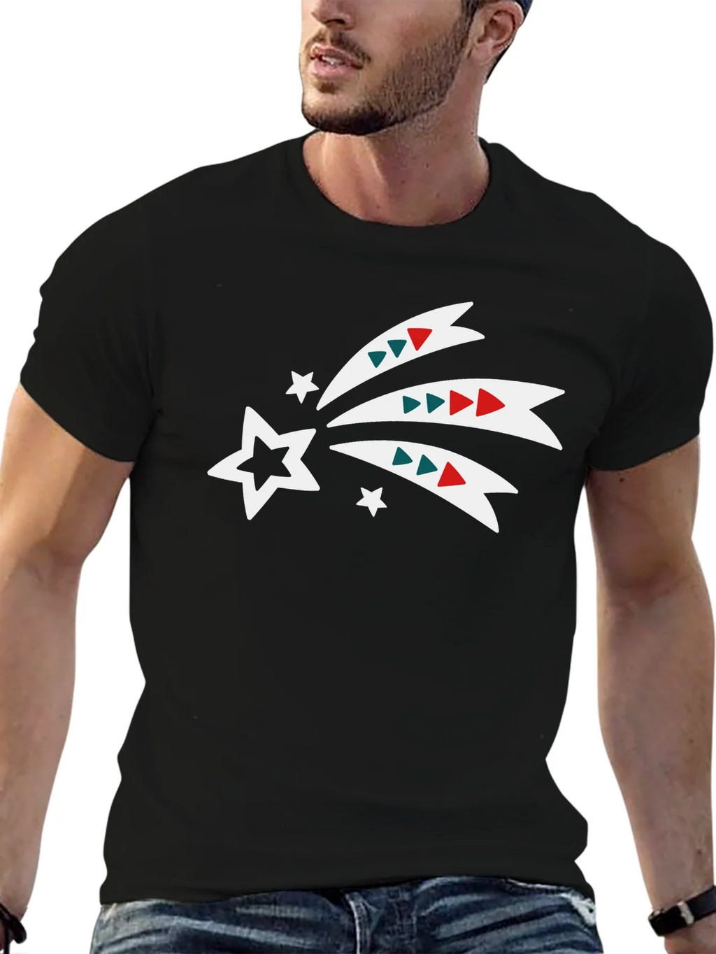 Festive Shooting Star Black Tee product image 6