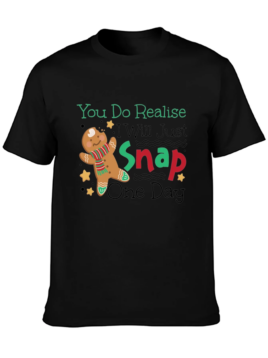 Gingerbread Man Snap Funny T-Shirt product image 3