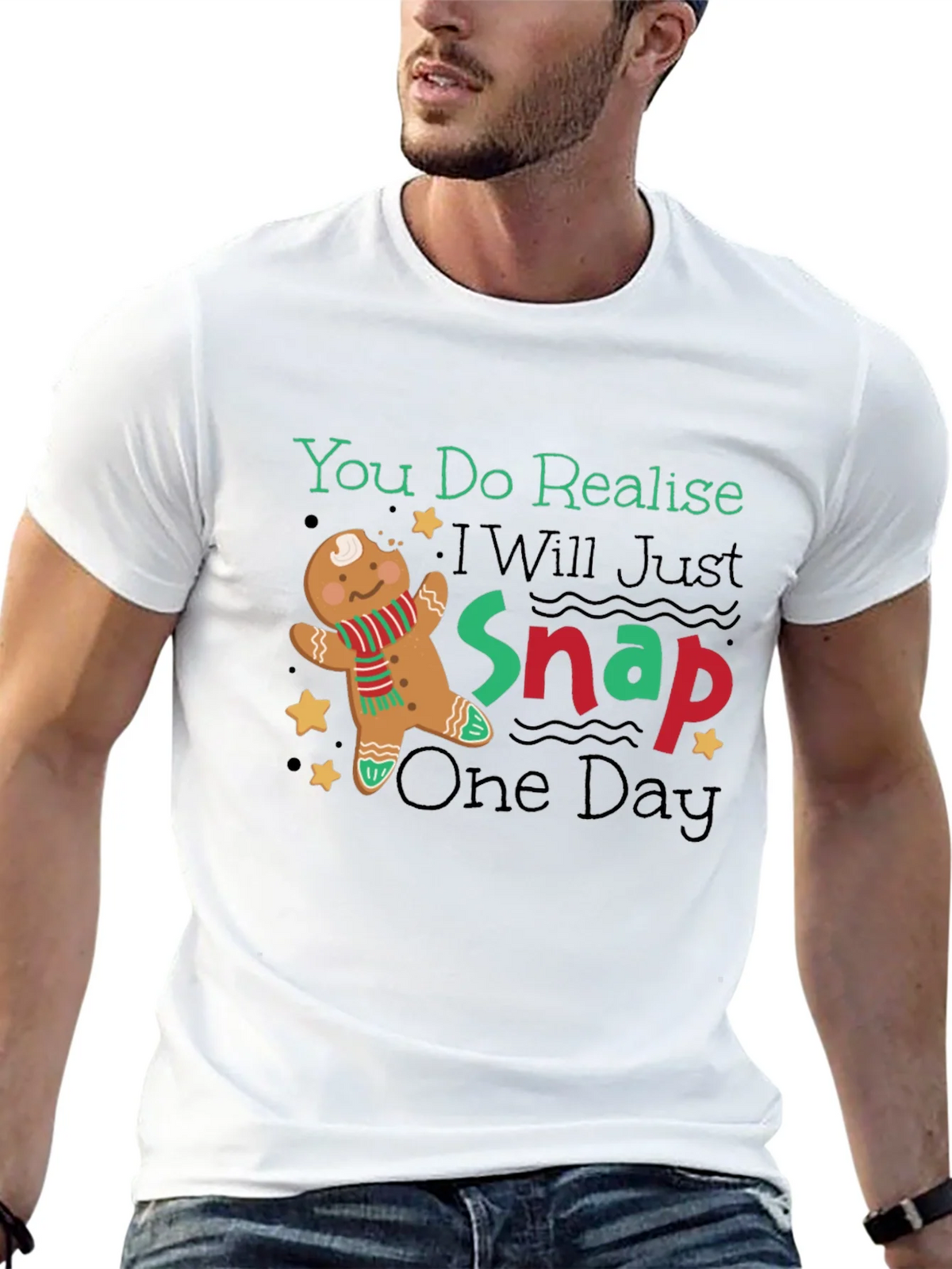 Gingerbread Man Snap Funny T-Shirt product image 12