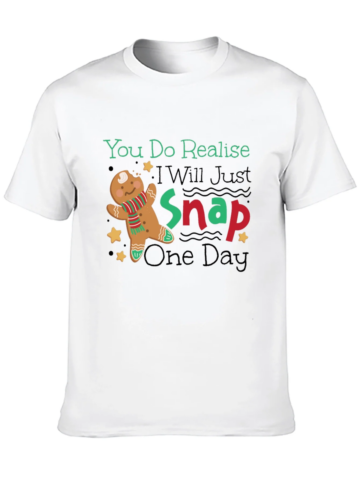 Gingerbread Man Snap Funny T-Shirt product image 9