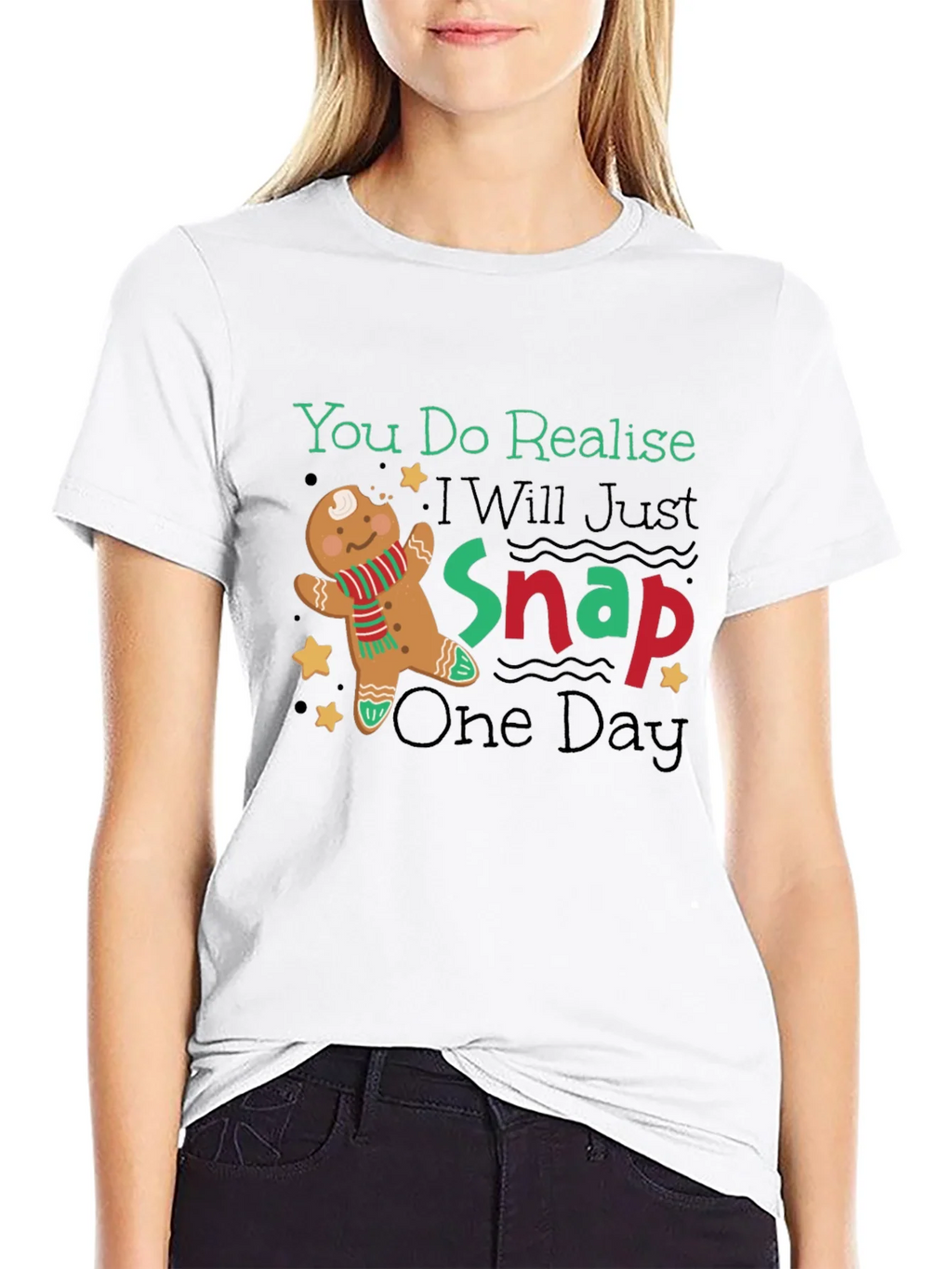 Gingerbread Man Snap Funny T-Shirt product image 8