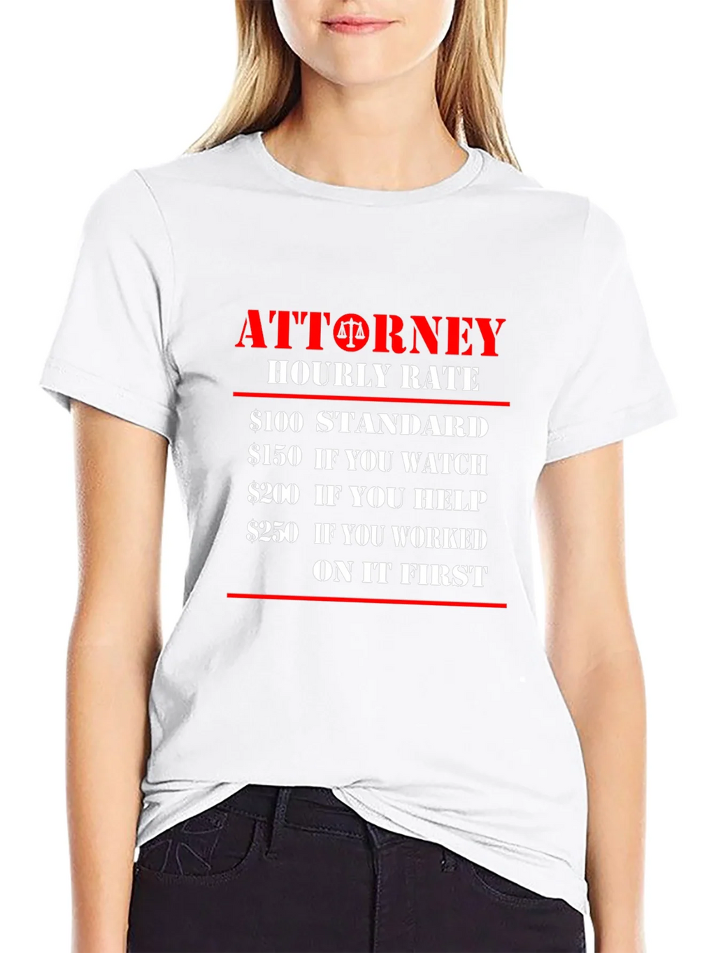 Attorney Hourly Rate Novelty T-Shirt - Legal Humor product image 8