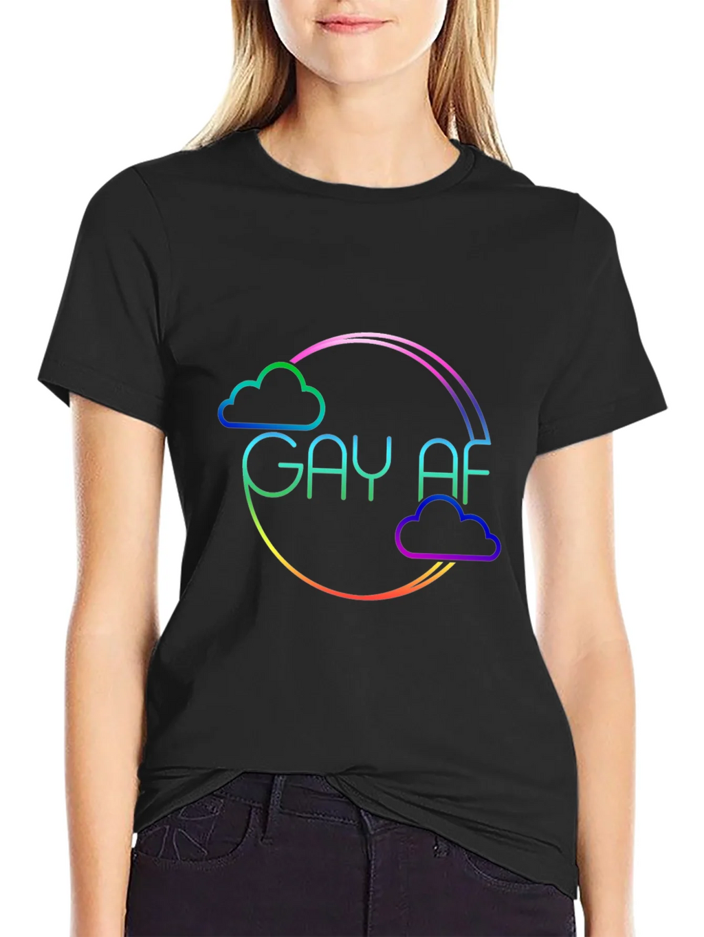 Gay AF Rainbow Cloud T-Shirt product image 2