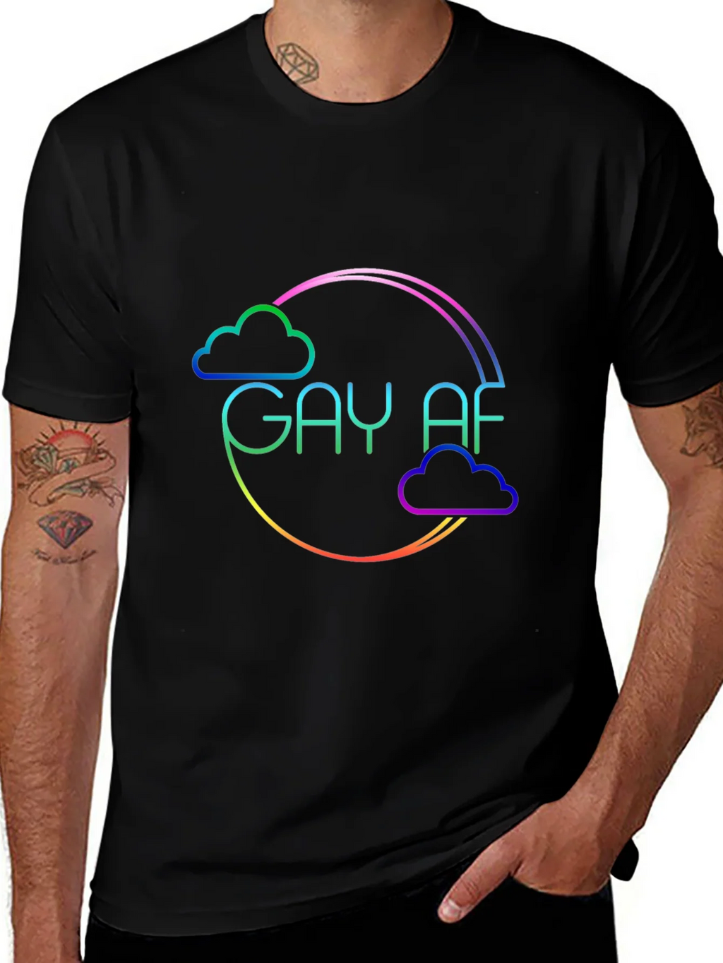 Gay AF Rainbow Cloud T-Shirt product image 1
