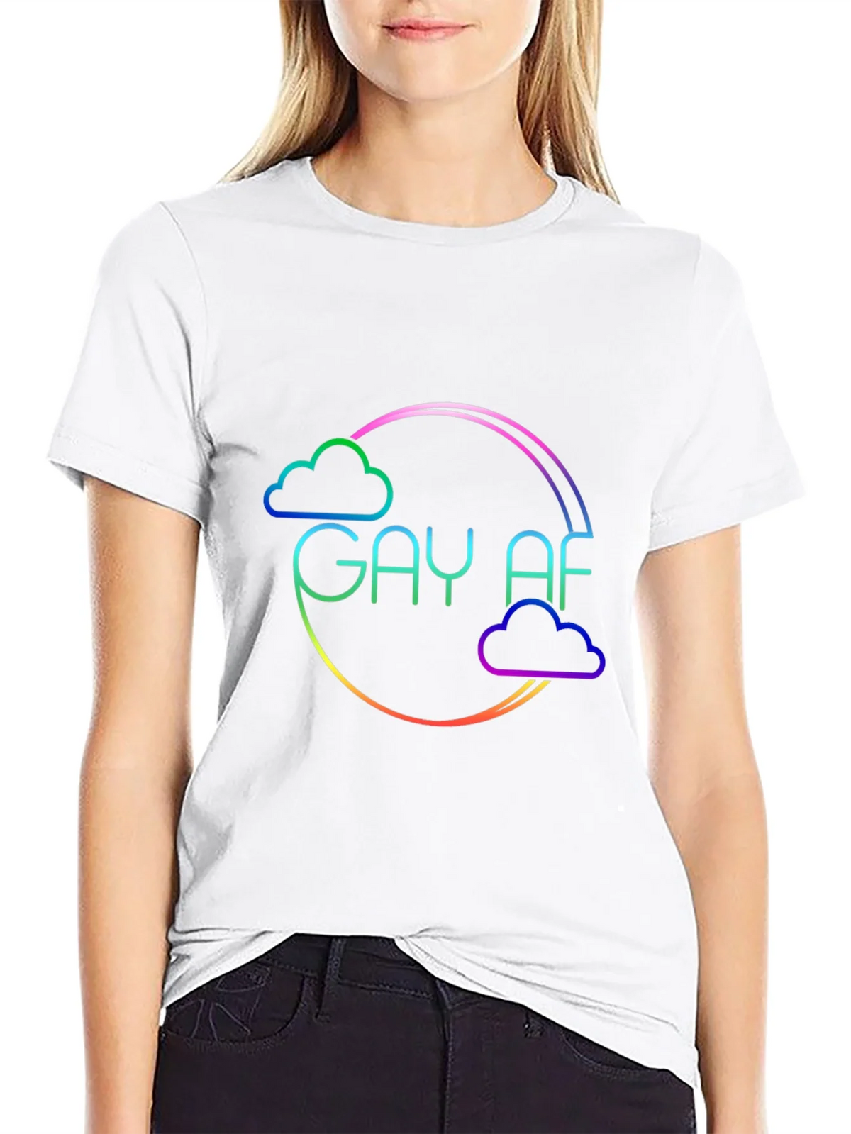 Gay AF Rainbow Cloud T-Shirt product image 8