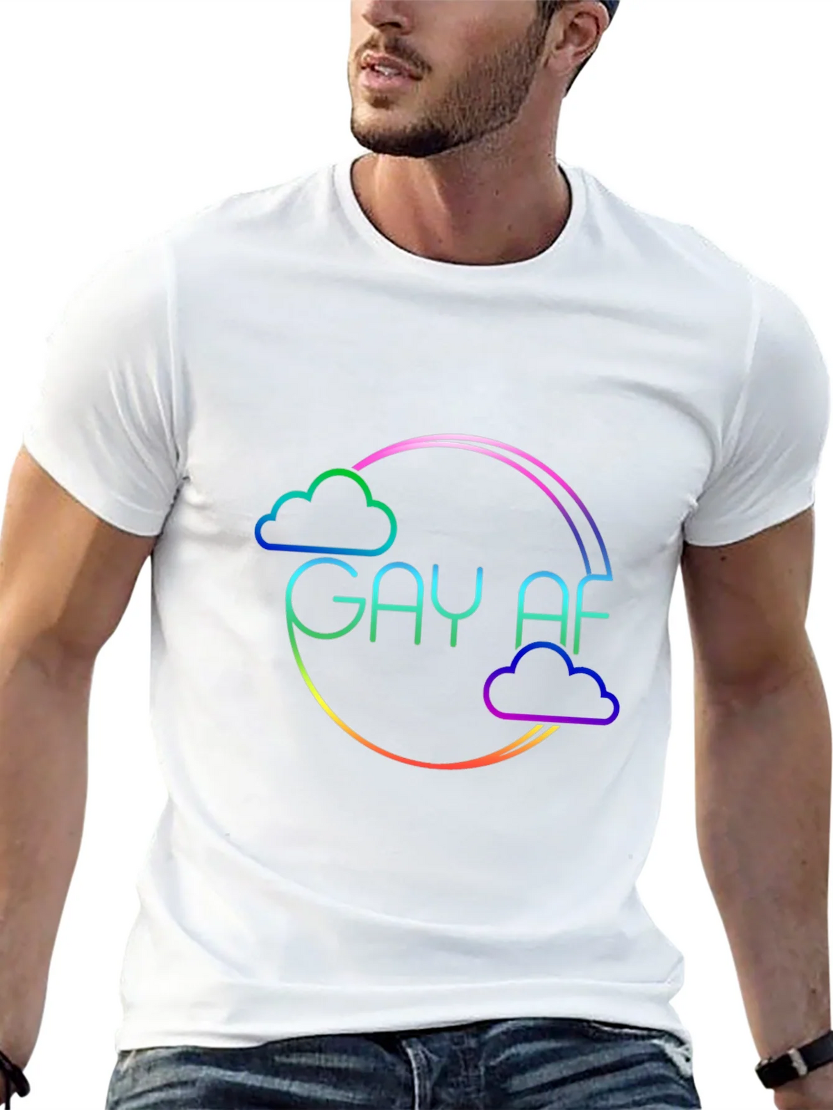 Gay AF Rainbow Cloud T-Shirt product image 12