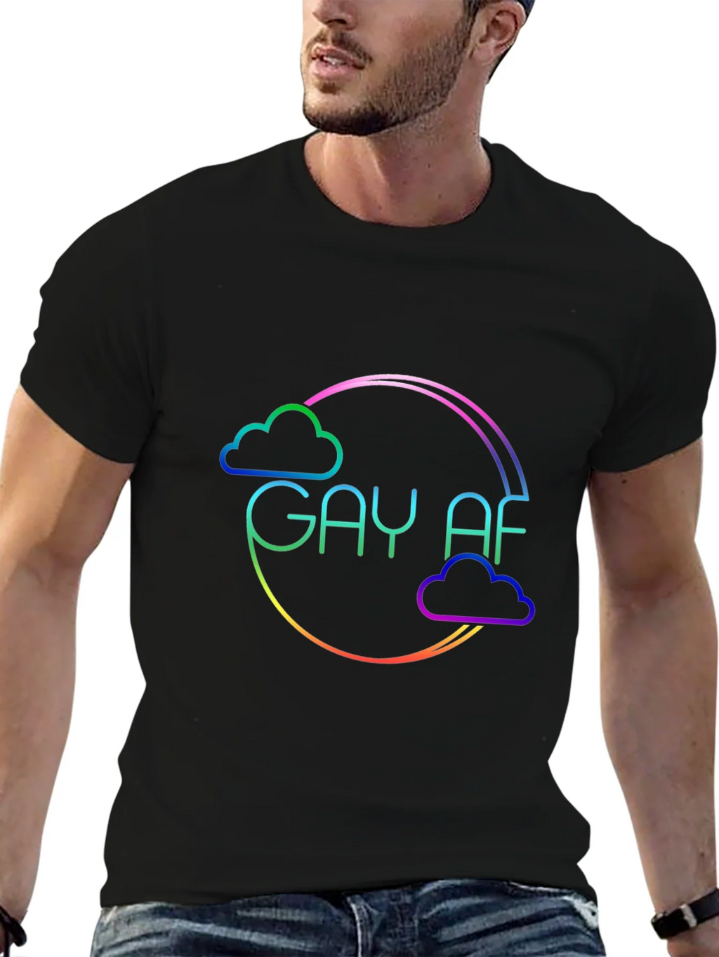 Gay AF Rainbow Cloud T-Shirt product image 6