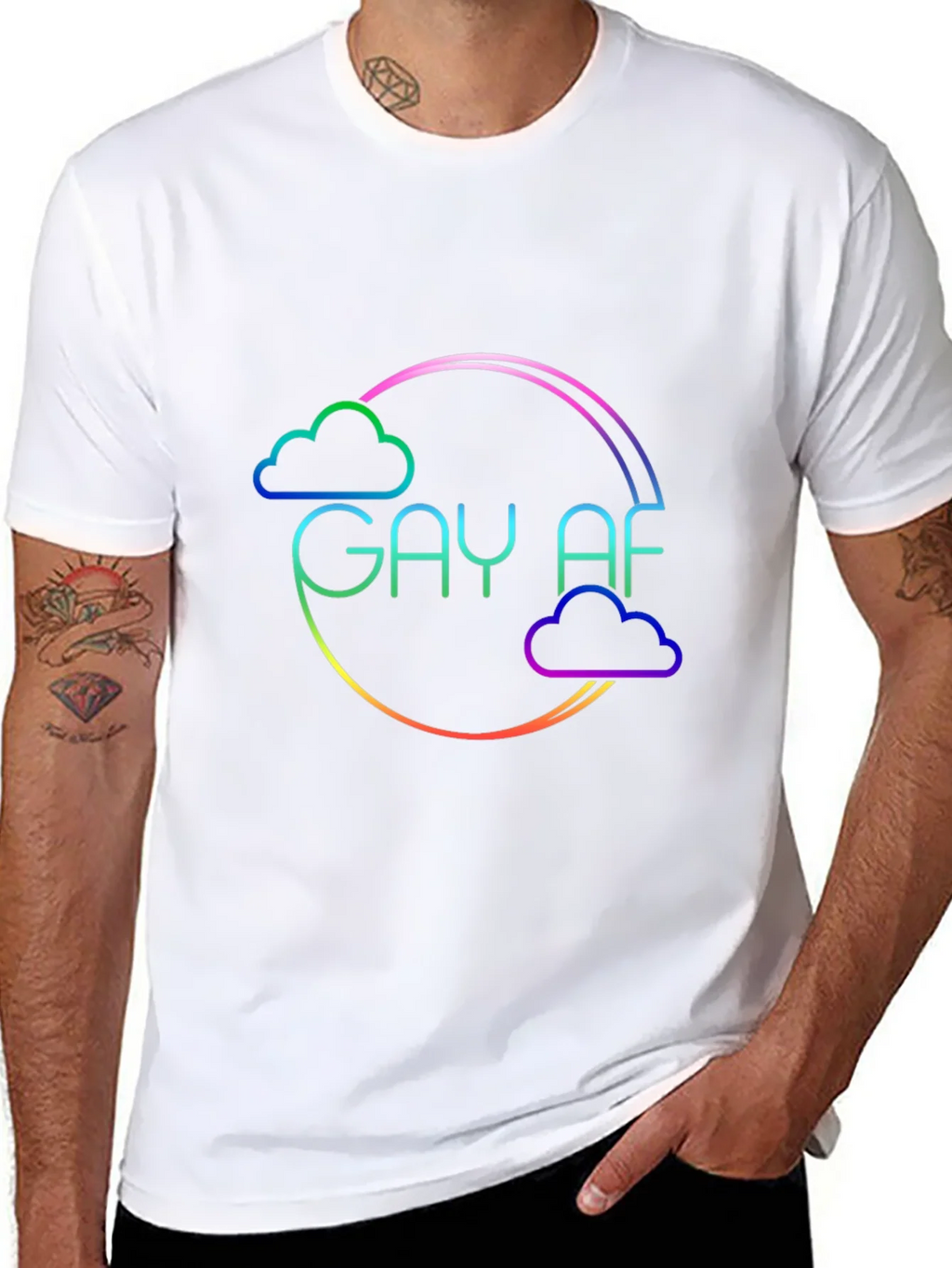 Gay AF Rainbow Cloud T-Shirt product image 7